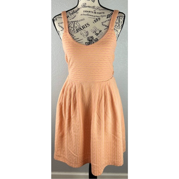 Anthropologie Dresses & Skirts - Anthropologie 9-H15 StCL Fit & Flare Dress Pale Orange Pink Cut Out Back Medium
